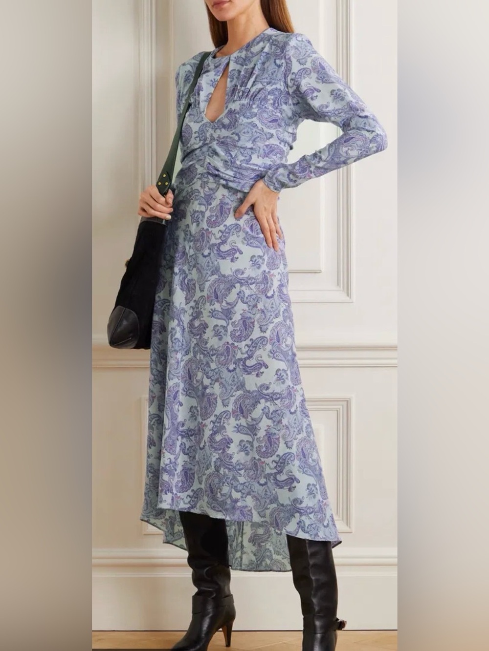 Isabel Marant Light Blue & Purple Paisley A-Line Skirt